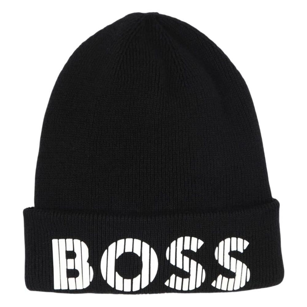 Boss Childrens/Kids Lettering Beanie / Black